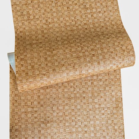 Papier peint PVC à motif nid d'abeille 3D, tapis rétro en bambou tissé, papier peint autocollant décoratif, 45 × 1000 cm (1/5)