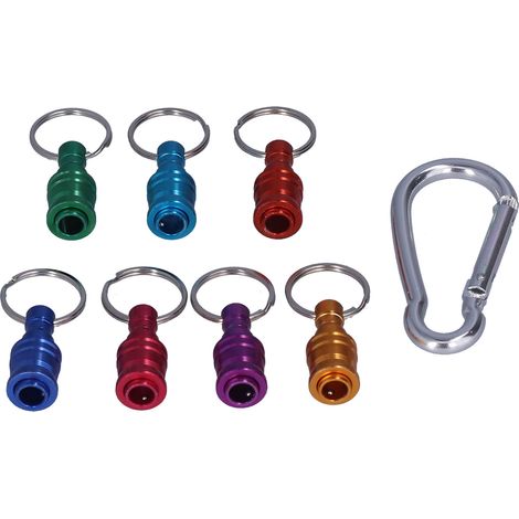 Lot de 7 rallonges porte-clés avec adaptateur pour embouts de tournevis à changement rapide, tige hexagonale 1/4 po, couleurs variées (1/5)