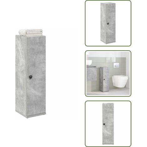Badezimmerschrank mit Rollenhalter Betongrau 20,5x22x72 cm - Badezimmerschrank - Badezimmerschränke - Badschrank - Badschränke