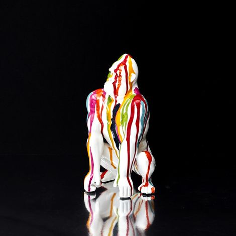Statue - HOME DECO FACTORY - Gorille Deco - Colorée - Multicolore