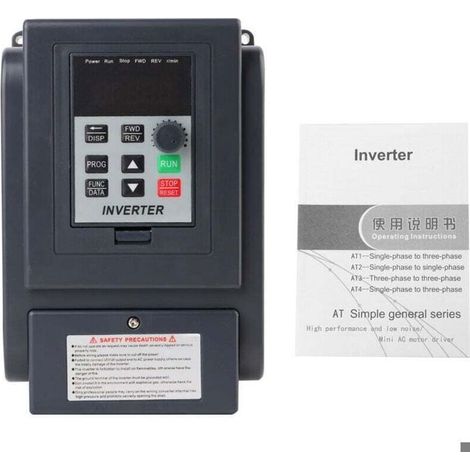 Convertisseur de fréquence – Entrée monophasée 220 V – Sortie triphasée 380 V – Puissance 1,5 kW (1/4)