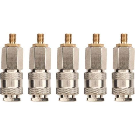 5pcs Adaptateur de Compresseur D'air de Gonfleur de Pneu, Adaptateur de Valve Presta à Schrader 3 en 1 Accessoires de Pompe à Air pour Pompe ou Compresseur D'air.