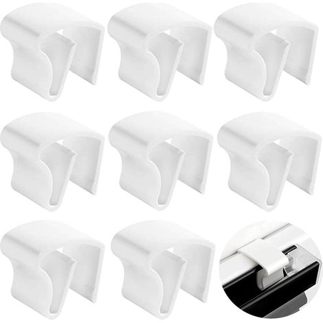 Supports de Serrage pour Stores Vénitiens en plastique, 8 Pièces, Support Universel Blanc, Fixation sans Perçage ni Vis