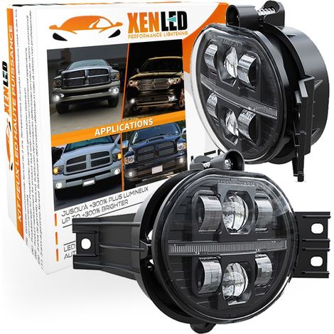 Antibrouillard LED pour Dodge RAM / DURANGO - 2002 - 2009 - homologué - XenLed - 44W - fumé - la paire - 2098Lms (1/5)