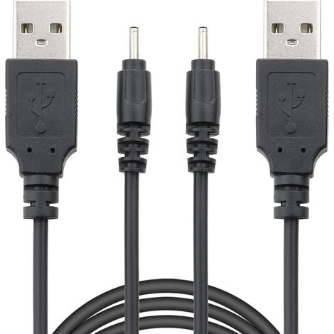Cable USB vers DC 2.0 mm - Adaptateur Chargeur 5 V - Pour Écouteurs Bluetooth S530 et Haut-Parleurs de Douche - 100 cm - Lot de 2 (1/5)