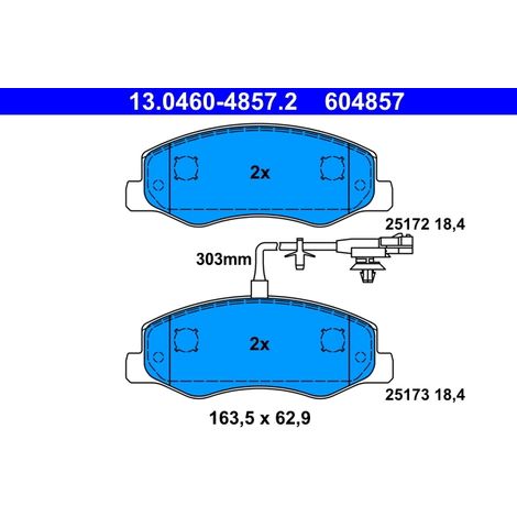 Kit de plaquettes de frein, frein à disque ATE 13.0460-4857.2 NISSAN 44 21 289