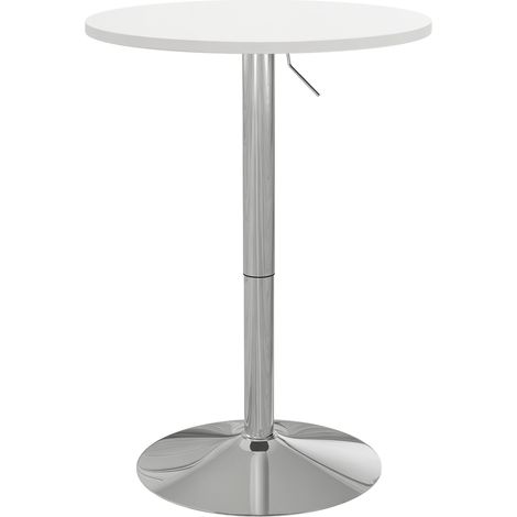 Table de bar Auroin réglable style bistro chic blanc (1/5)