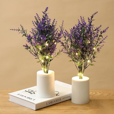 Lampe De Table Fleurs Led - 30 Cm - Alimentation Piles AAA - Lumière Chaude - Décoration Bureau Chambre Chevet - 1 Pièce (1/5)