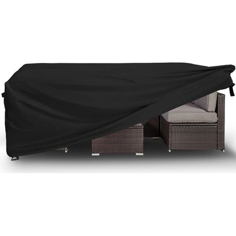 Housse de protection pour mobilier de jardin - 150 x 90 x 71 cm - Noir - Nappe d'extérieur - Tissu Oxford - Nappe rectangulaire - Imperméable (1/5)