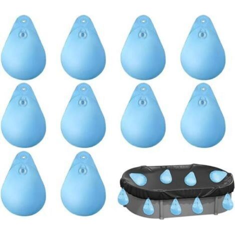 Weiteres Poolzubehör: 10er-Pack Wassersäcke für Poolabdeckungen mit Haken, robuste Wassersäcke für Poolabdeckungen aus PVC, auslaufsicher, zum Aufhängen, befüllbar, Gewichte für Poolabdeckungen (1/5)