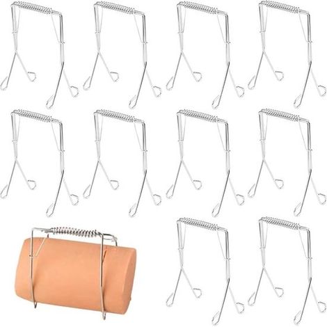 Allecta - Juego de 10 pinzas de acero inoxidable para enrollar carne de res y cerdo - Pinzas de cocina para verduras - Reutilizables (1/5)