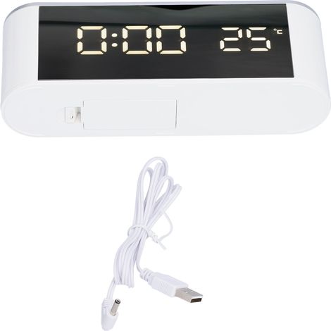 Réveil LED multifonction à écran tactile avec thermomètre et câble USB. (1/5)