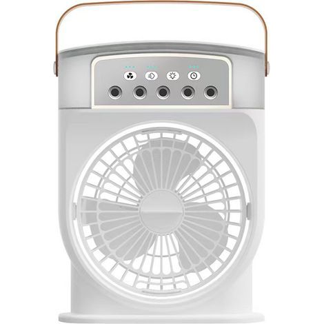 Ventilateur brumisateur portable, mini climatiseur de bureau avec réservoir d'eau de 600 ml - Blanc (1/5)