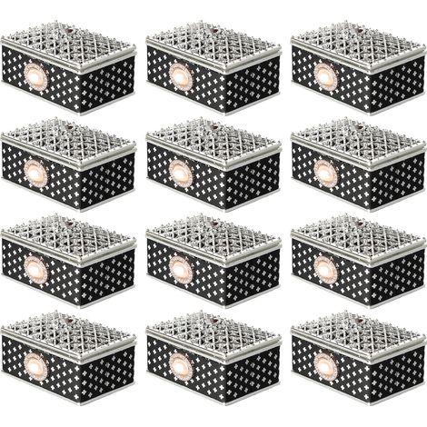 Boîte à Bijoux 12pcs Motif Croix Perlé Strass Noir Blanc Luxe Léger Coffret Cadeau Créatif Rangement Élégant (1/4)