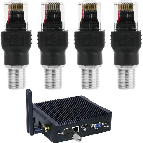 adattatori convertitori coassiali da RF femmina a RJ45 maschio, convertitore coassiale da RF a RJ45, accoppiatore coassiale da RJ45 a RF maschio, per tester di linea, rilevatori e localizzazione di ca (1/5)