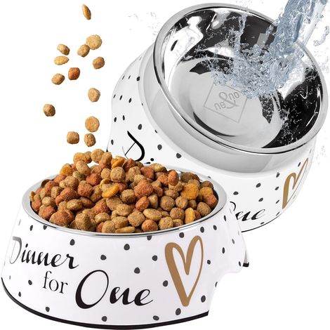 ne&no Lot von 2 Gamellen in Chien 350 ml – hygienische und bewegliche Becher, angereichert mit unlöslichem Gegenmittel – Passe au lave-vaisselle – Gamelle in Chien (1/4)
