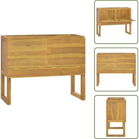 The Living Store Mobile da Bagno 90x40x75,5 cm in Legno Massello di Teak - Armadietto da bagno