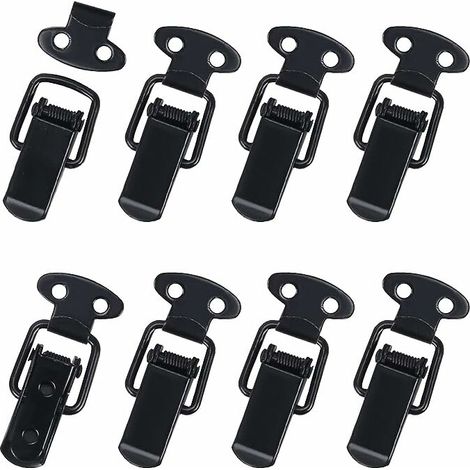 8Pcs Fermeture à Levier Fermeture à Ressort Loquet à Bascule en Métal Noir (1/5)