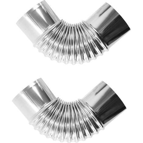Lot de 2 Tubes de poêle en Acier Inoxydable, coude à 90° pour Conduit de cheminée Ø 60 mm, Conduit de fumée résistant à la Chaleur pour poêles (1/5)