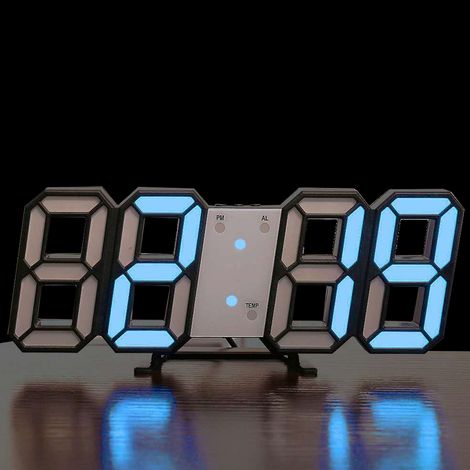 Reloj Despertador Digital LED 3D - Pantalla Horaria y Temperatura - Ajuste Brillo Automático - Función Snooze - Formato 12/24 H - 3 Alarmas - Para Dormitorio Oficina Hogar - Unidad (1/5)