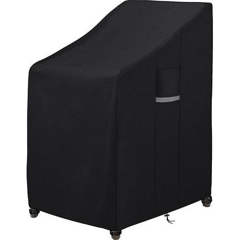 Housse Chaise Jardin pour 6 Chaises Empilables Imperméable Housse de Protection Fauteuil Extérieur avec Aération, Anti Vent, Anti UV Tissu Oxford 420D Bache Chaise de Jardin, 65x75x80/120cm (1/5)