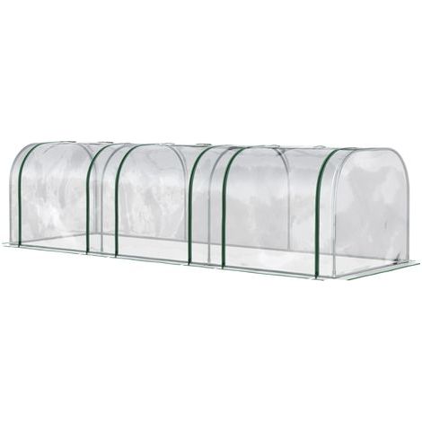 Serre de jardin Mini Serre de Jardin Serre à tomates 3L x 1l x 0,8H m Acier PVC 140 g/m² Anti-UV 3 fenêtres Vert et Transparent (1/5)