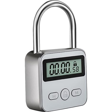 Cadenas pour valise - Antivol TSA - Cadenas à combinaison - Pour smartphones, bonbons et cigarettes - Écran LCD - Durée réglable de 1 minute à 99 heures - Conception incassable (1/5)