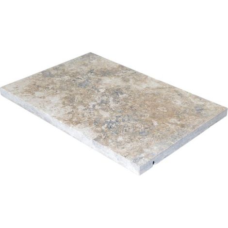 Carrelage Travertin Gris Silver 1er choix Vieilli - 61x40,6x3 cm (1/5)