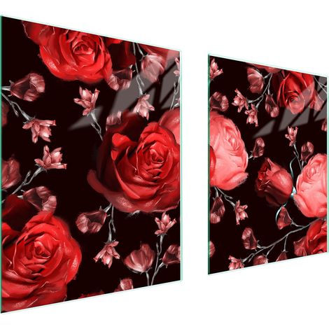 PIASTRA PROTETTIVA IN VETRO PER STUFA 85x52 ROSE (1/5)