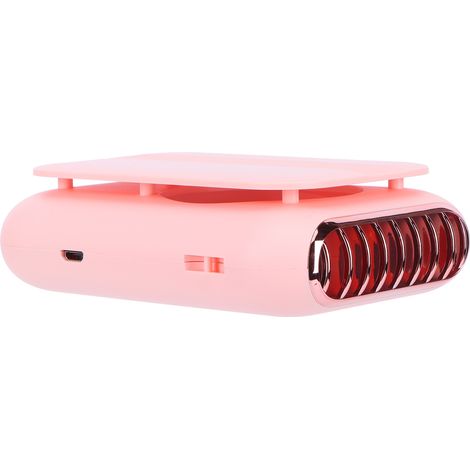 Ventilateur de cou USB rechargeable silencieux, portable pour extérieur, bureau et maison - Rose