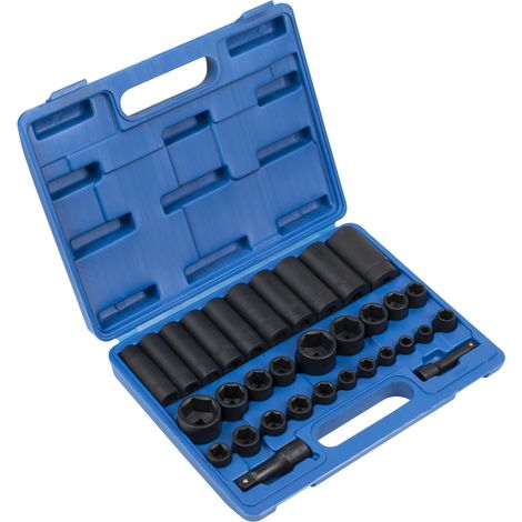 Sealey AK681 Premier Metric/Imperial Impact Socket Set 3/8"" & 1/2""Sq Drive 32pc