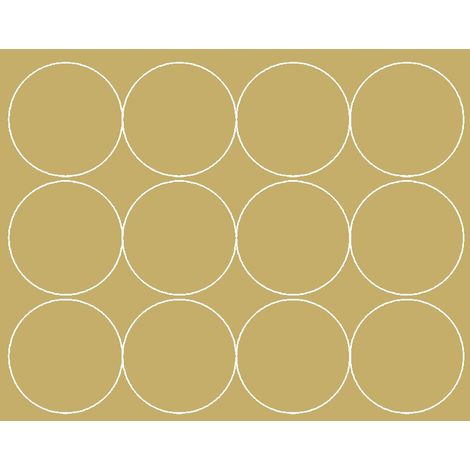 Autocollants ronds de 12 cm, pastilles dorées brillantes, lot de 12.