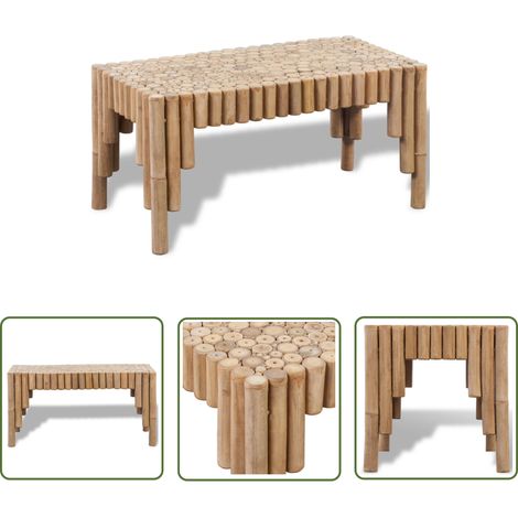 Table basse Table de salon Bout de canapé Bambou 46981 (1/5)