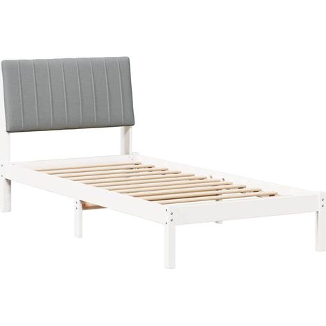 Bed Frame with Headboard White 90 x 190 cm Solid Pine Wood vidaXL