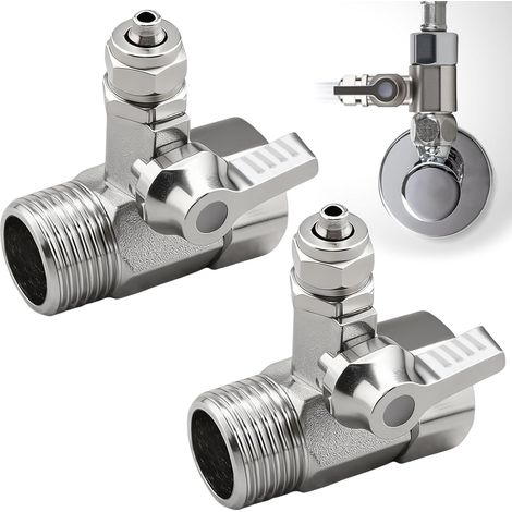 2 Pièces Vanne D'arrêt Adaptateur en T 3/8 x 1/4, de pour Connecter Appareils - (1/5)