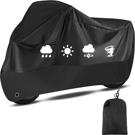 Motorradabdeckung – wasserdicht und UV-beständig, 210D Oxford-Gewebe – Maße: 245 x 105 x 125 cm – für Motorräder, Roller und Mopeds – 1 Stück (1/5)