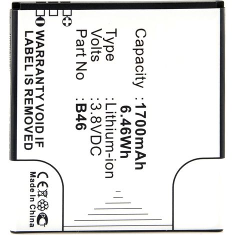 NX - Batterie téléphone, smartphone, GSM pour BQ 3.8V 1700mAh - B46 (1/4)