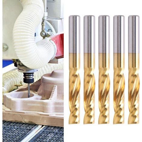 5-Piece Professional CNC Spiral Shank Milling Cutter for Metal, Milling Accessory 6x28x55mm (1/5)