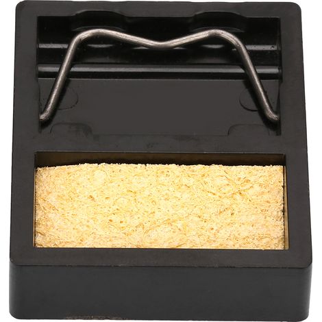 Support pour mini fer à souder électrique avec éponge, résistant aux hautes températures jusqu'à 600 °C. (1/5)