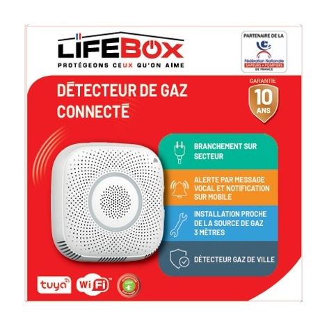 Détecteur de GAZ connecté avec alerte vocale- Lifebox (1/5)