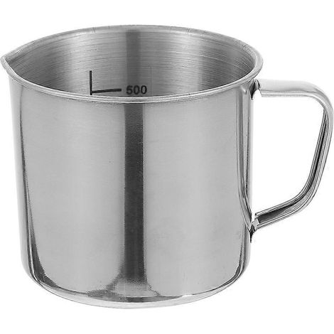 Gobelets en acier inoxydable pour laboratoire, béchers gradués de 500 ml pour cours de chimie-13x10cm-Silver (1/3)
