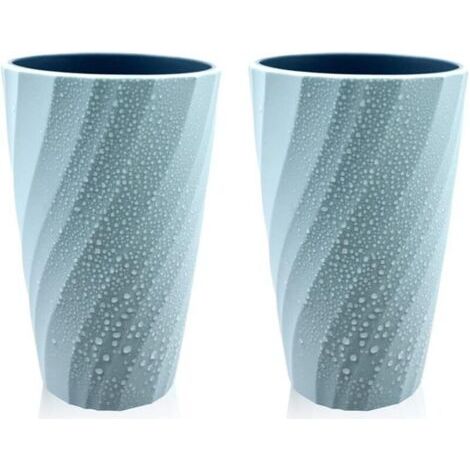 Lot de 2 gobelets de Salle de Bain incassables, Doux et Durable, pour Brosse à Dents (Bleu Foncé)