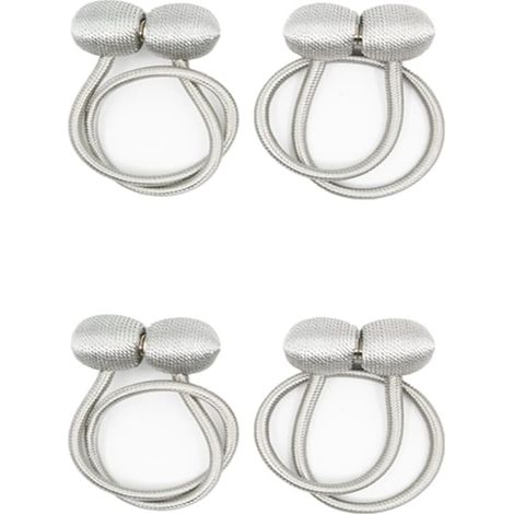 Filiyano-Attaches magnétiques pour rideaux, gris argenté, lot de 4 (1/5)