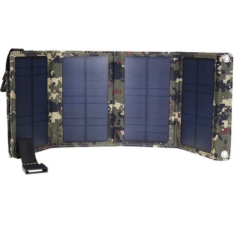 Chargeur solaire 80 W, étanche, portable, pliable, 2 ports USB de charge intelligente, idéal pour le camping (1/2)