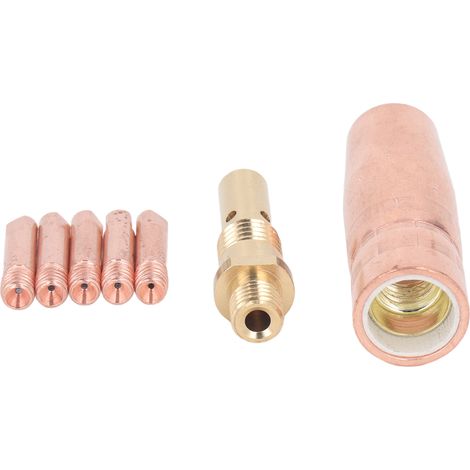 Kit de buse de protection tout cuivre de 0,8 mm pour torches de soudage MiG compatible avec les torches de soudage MiG des séries Tweco Mini/1 et Lincoln Magnum 100L K530. (1/5)
