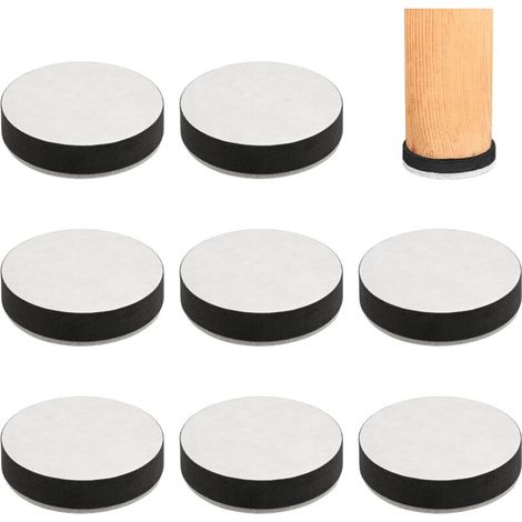 Lot de 8 rehausseurs de meubles auto-adhésifs de 1,5 cm, ronds et antidérapants pour chaise, table, canapé, armoire, lit et meubles (1/5)