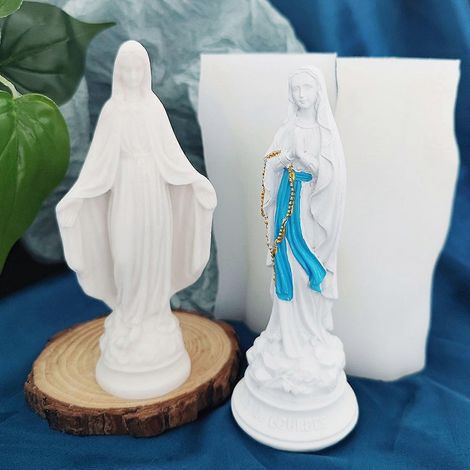 Moule à savon en silicone pour statue de la Vierge Marie et de Jésus, moule à savon fait main, moule à gâteau, outil de pâtisserie (1/3)