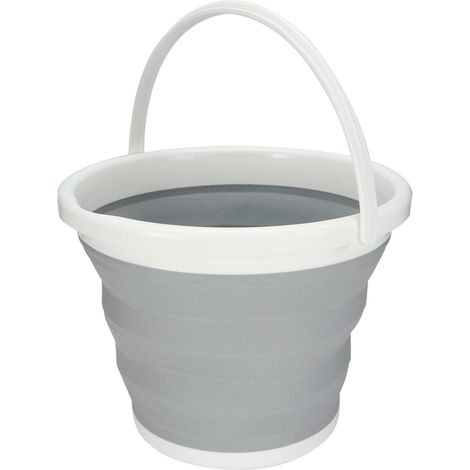 Seau à eau pliable de 10 L, seau à eau pliable portable pour les voyages, seau de stockage d'eau pour la pêche en extérieur, bassine de bain de pieds en plastique pour le linge et la lessive (1/5)