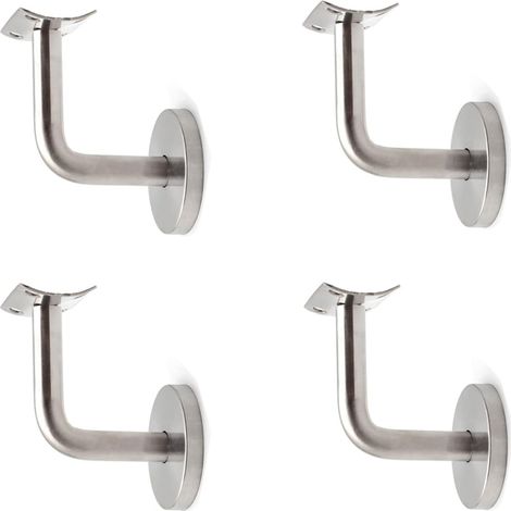 Mains Courantes Supports Muraux, Support de Main Courante, pour la Protection Sécurité Dans les Cages D'escalier, Couloirs, Salles Bain, etc(Argent) (1/5)