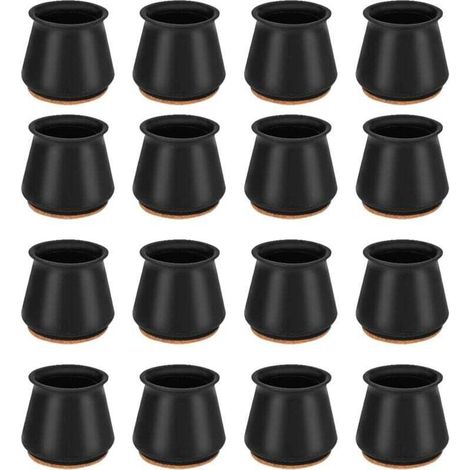 ERQVHQV Protection Pied de Chaise, 16 Pcs Couvre-Jambes de Chaise en Silicone Chaise Casquettes Pieds, Protège-Jambes de Bureau et de Chaise, Bouchon Rond de Pied de Chaise pour 25-30MM Rond de Jambes